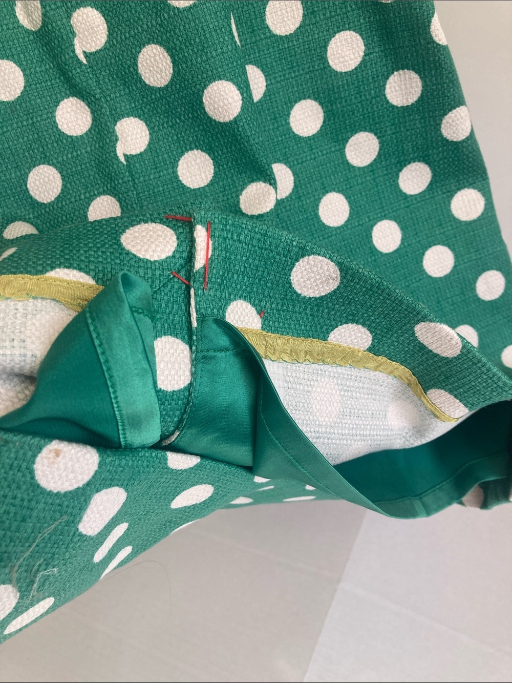 Boden Green and White Polka Dot Midi Dress Size 8L - Picture 7 of 15